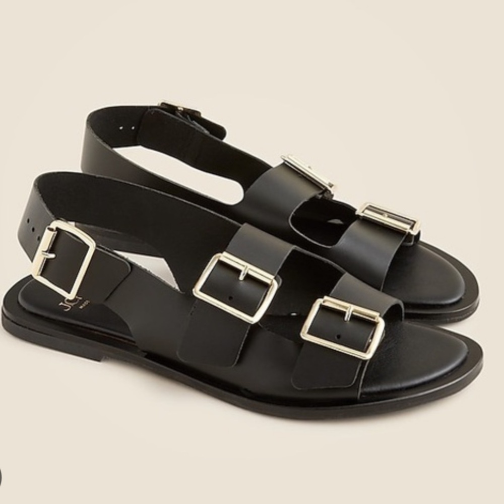 J Crew Carsen made-in-Italy slingback sandals in leather